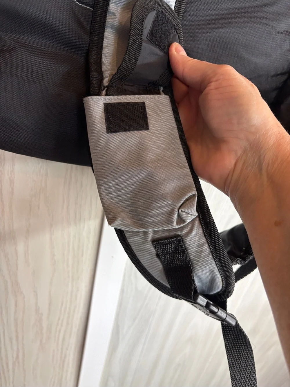 Men's Light Gray Sling Backpack with Front Pocket